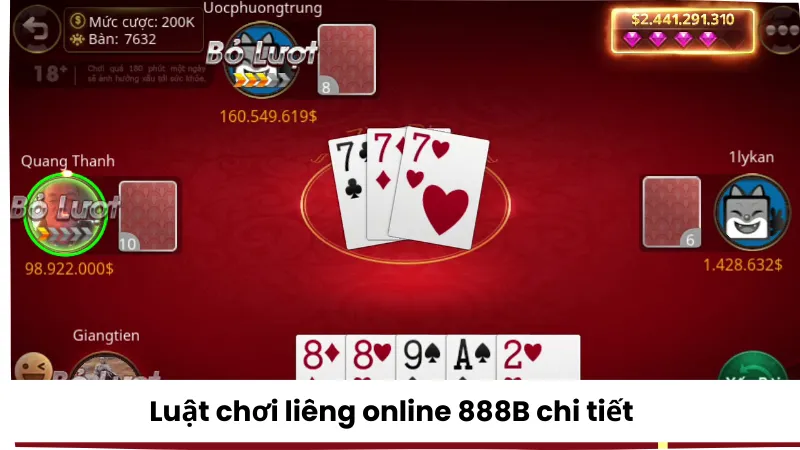 Luật chơi liêng online 888B chi tiết