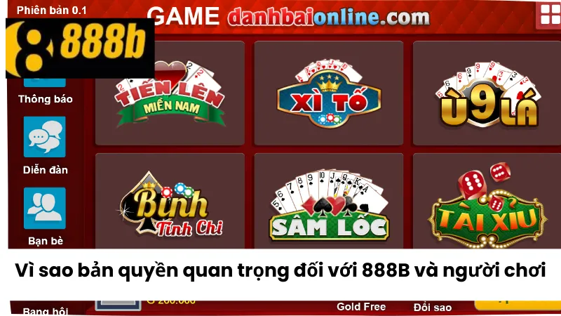 Bản quyền quan trọng đối với 888B và người chơi