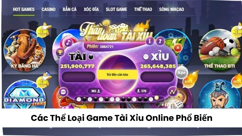 Các Thể Loại Game Tài Xỉu Online Phổ Biến Hiện Nay